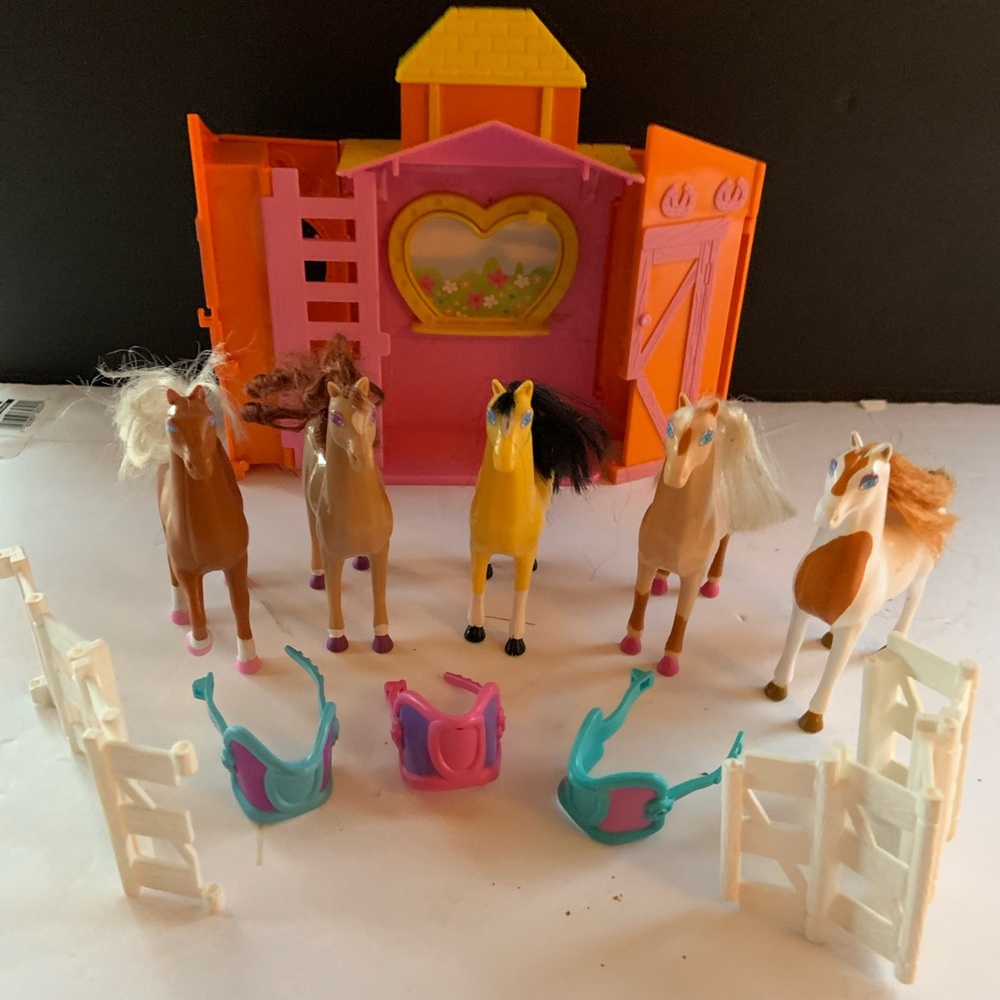 Mattel Orange and Pink Dollhouse Playset with Accessories